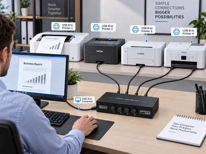4 port USB Printer Switcher