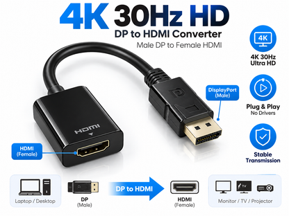 4K 30hz DP Displayport to HDMI