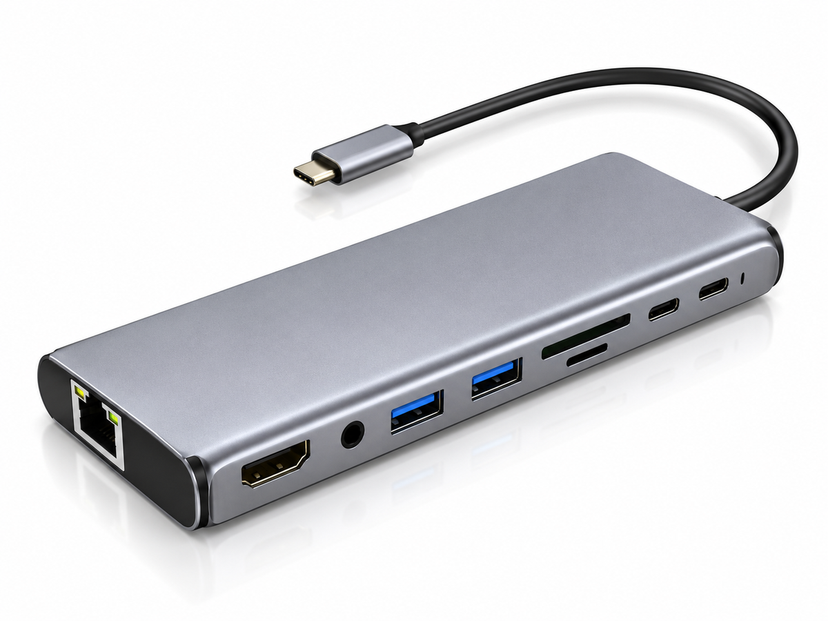11 in 1 Type C to HDMI & USB 3.0 PD SD/TF  RJ45 audio adater, 4K 30hz, 100W PD