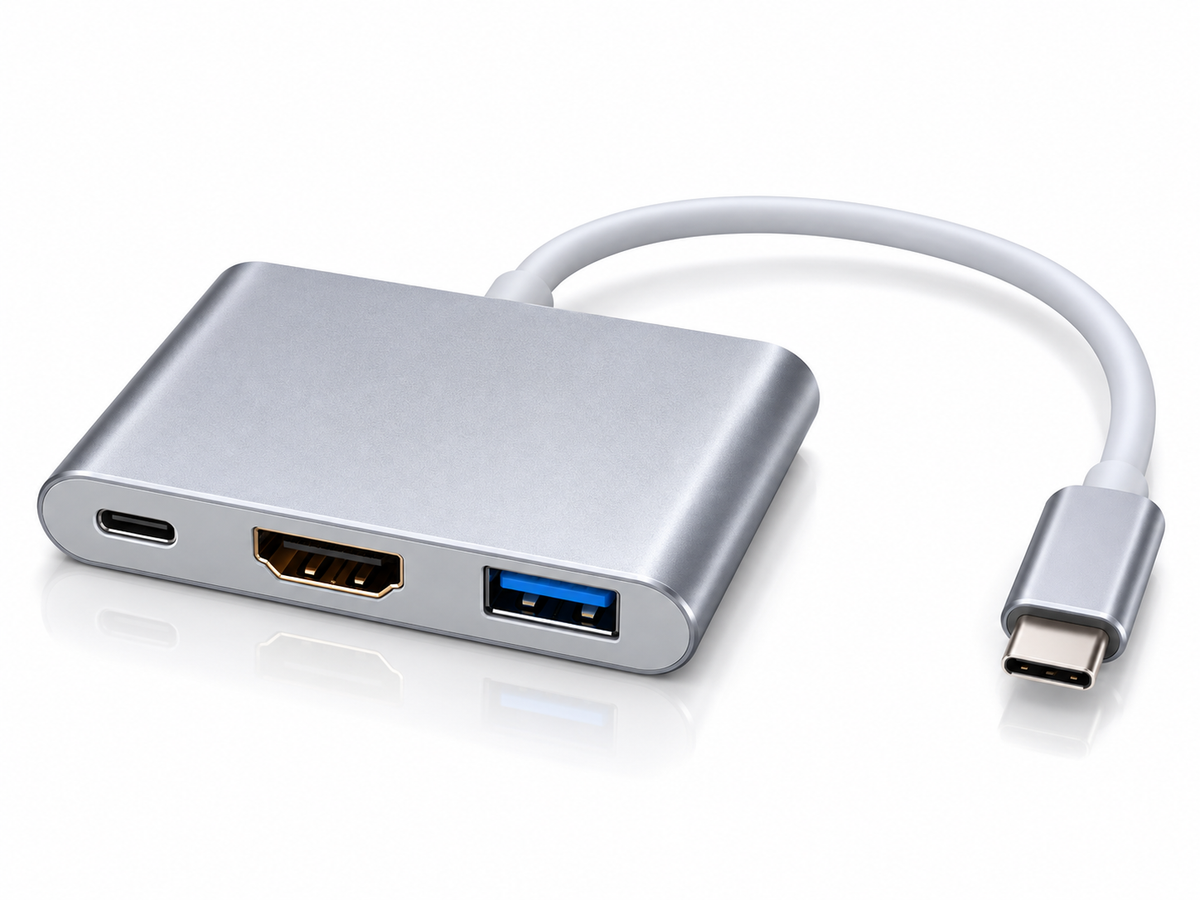 Type C to HDMI & USB 3.0 PD adater, 4K 30hz, 100W, 23cm, 3 in 1