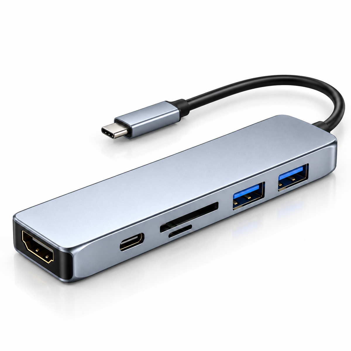 Type C to HDMI & USB 3.0 PD SD/TF adater, 4K 30hz, 100W, 7 in 1