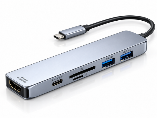 Type C to HDMI & USB 3.0 PD SD/TF adater, 4K 30hz, 100W, 7 in 1