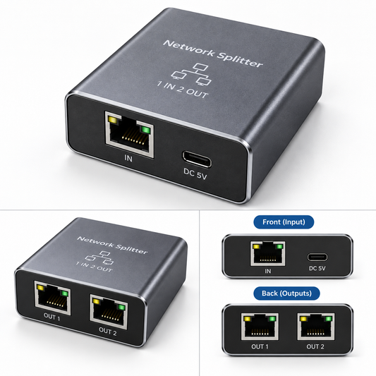 1000M Ethernet splitter 1 in 2 out