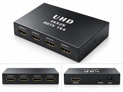 HDMI splitter 1 in 4 out 4k 30HZ + power adapter